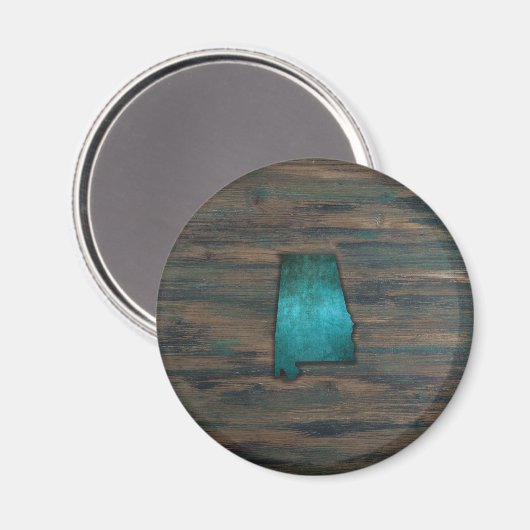 アラバマ州シェイプティール(緑がかった色) マグネット (正面/裏面)