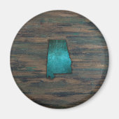 アラバマ州シェイプティール(緑がかった色) マグネット (正面)