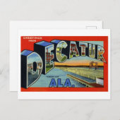 アラバマ州デカトールからのヴィンテージの挨拶 ポストカード (正面/裏面)