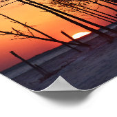 アラバマ州ドーフィン島のオレンジ色の夕日 ポスター (角)