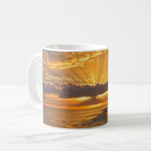 アラバマ州ドーフィン島のサンセットサンビーム コーヒーマグカップ (正面左)