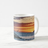 アラバマ州ドーフィン島ペリカンロックサンセット コーヒーマグカップ (正面右)