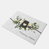 アラバマ州パーソナライズされたユアホームシティ素朴 ドアマット (アングル)