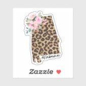 アラバマ州ヒョウ柄(花あり) シール (シート)