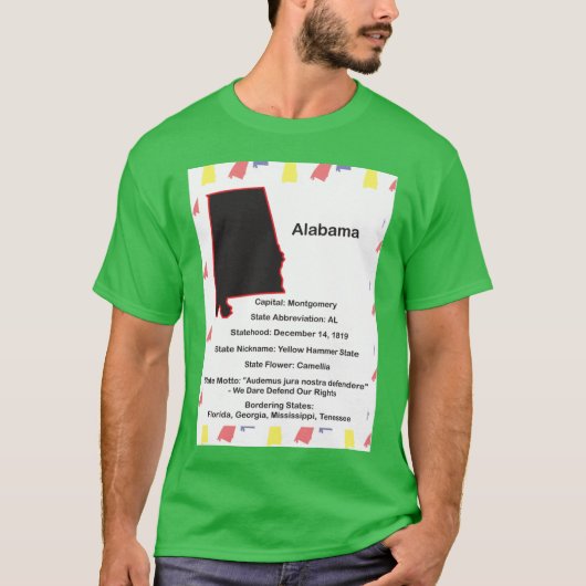 アラバマ州ファクト Tシャツ (正面)