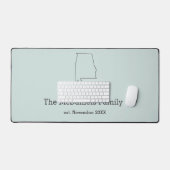 アラバマ州マップのアウトラインファパーソナライズされたミリ デスクマット (キーボード&マウス)