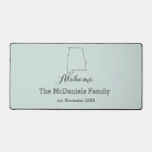 アラバマ州マップのアウトラインファパーソナライズされたミリ デスクマット (正面)