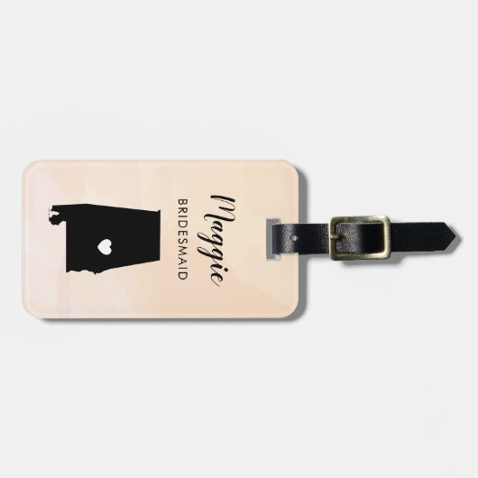 アラバマ州マップ 荷物タグ ウェディングパーティー歓迎 ラゲッジタグ (正面横)