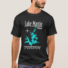 アラバマ州マーティン湖の航海地図座標Tシャツ Tシャツ