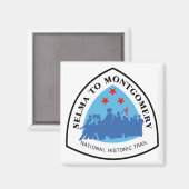 アラバマ州モンゴメリートレイルサインへのセルマ マグネット (正面/裏面)