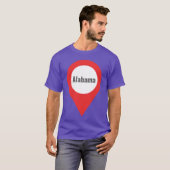 アラバマ州ロケーションタグ ピンク オーバーサイズ Tシャツ (正面フル)