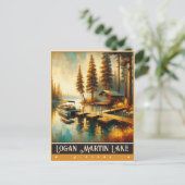アラバマ州ローガンマーティンレイク |ヴィンテージ絵画ー ポストカード (スタンド正面)