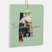 アラバマ州写真の挿入物と町名 セラミックオーナメント (右)