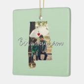 アラバマ州写真の挿入物と町名 セラミックオーナメント (左)