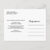 アラバマ州地図 デスティネーション ウェディング - どんな色でもOK! 案内ポストカード (裏面)