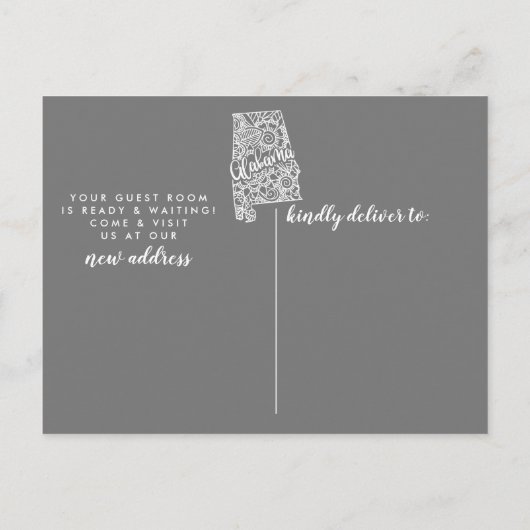 アラバマ州引越しのお知らせポストカード 案内ポストカード (裏面)