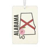 アラバマ州旗とフラワー椿 カーエアーフレッシュナー (裏面)