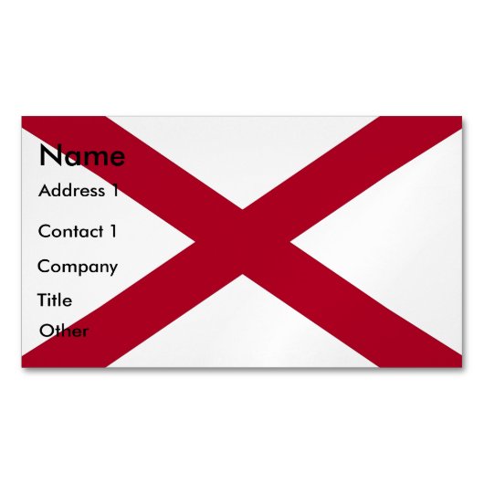 アラバマ州旗の付いた名刺マグネット マグネット名刺 (正面)