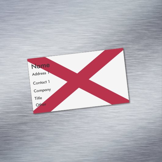 アラバマ州旗の付いた名刺マグネット マグネット名刺 (インサイチュ)