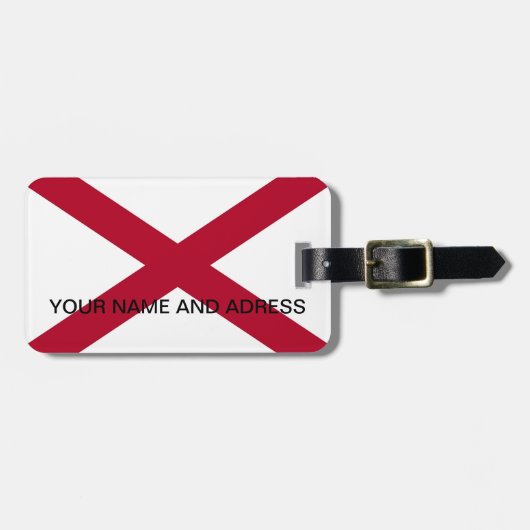 アラバマ州旗の付いた荷札 ラゲッジタグ (正面横)
