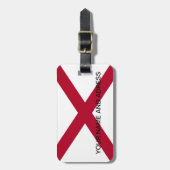 アラバマ州旗の付いた荷札 ラゲッジタグ (正面縦)