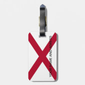 アラバマ州旗の付いた荷札 ラゲッジタグ (裏面縦)