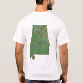 アラバマ州旗の地図シティTシャツ Tシャツ (裏面)