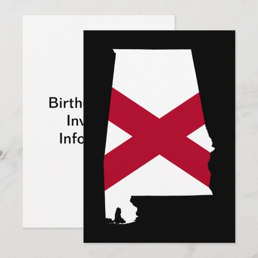 アラバマ州旗の色 招待状 (正面/裏面)