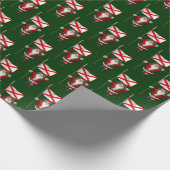 アラバマ州旗を持つサンタクロース ラッピングペーパー (角)
