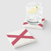 アラバマ州旗を持つ愛国的な石コースター ストーンコースター (横)