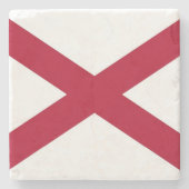 アラバマ州旗を持つ愛国的な石コースター ストーンコースター (正面)