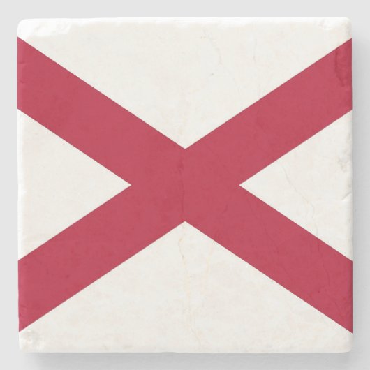 アラバマ州旗を持つ愛国的な石コースター ストーンコースター (正面)