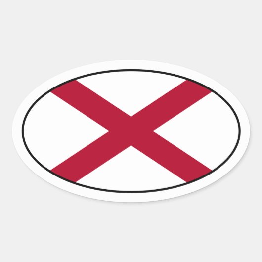 アラバマ州旗シール 楕円形シール (正面)