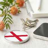 アラバマ州旗デザインデコール キーホルダー (側面)