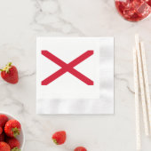 アラバマ州旗デザインデコール 縁ありカクテルナプキン (インサイチュ)