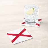 アラバマ州旗デザイン スクエアペーパーコースター (インサイチュ)