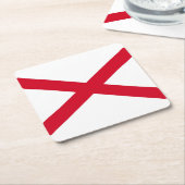 アラバマ州旗デザイン スクエアペーパーコースター (アングル)