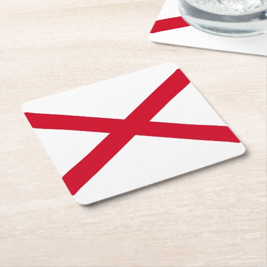 アラバマ州旗デザイン スクエアペーパーコースター (アングル)