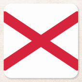 アラバマ州旗デザイン スクエアペーパーコースター (正面)