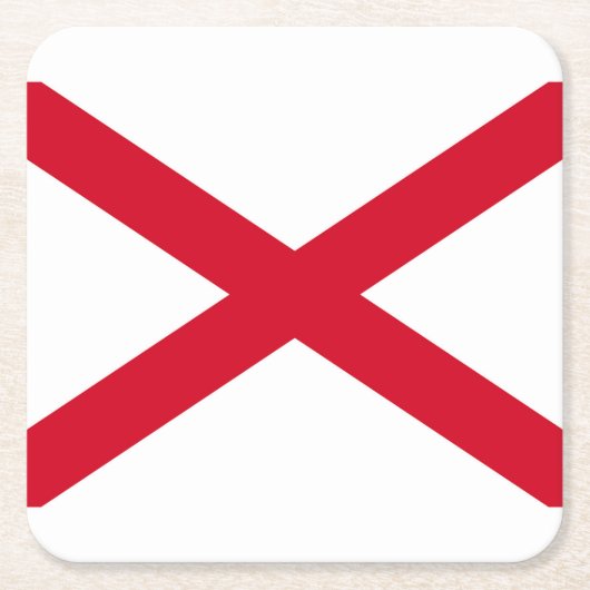 アラバマ州旗デザイン スクエアペーパーコースター (正面)