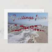 アラバマ州旗ハートUSAからの挨拶 ポストカード (正面/裏面)