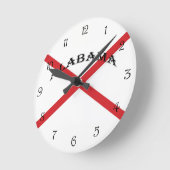 アラバマ州旗ブラックスクリプト番号wccn ラウンド壁時計 (傾斜)