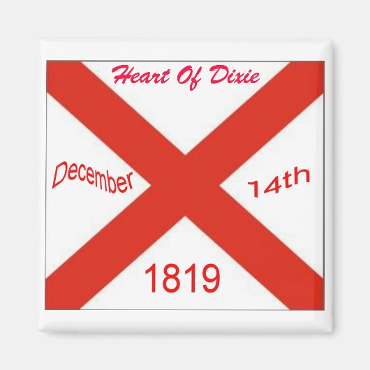 アラバマ州旗マグネット マグネット (正面)