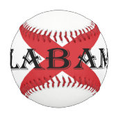 アラバマ州旗名前をカスタムするバート 野球ボール (正面)