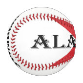 アラバマ州旗名前をカスタムするバート 野球ボール (正面左)