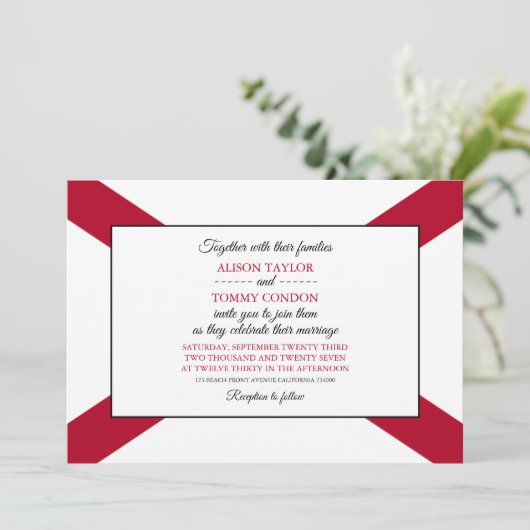 アラバマ州旗、アラバマ結婚州旗 招待状 (スタンド正面)