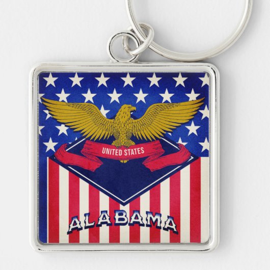 アラバマ州旗 キーホルダー (正面)
