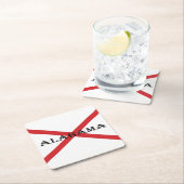 アラバマ州旗 スクエアペーパーコースター (インサイチュ)