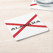 アラバマ州旗 スクエアペーパーコースター (アングル)