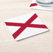 アラバマ州旗 スクエアペーパーコースター (アングル)